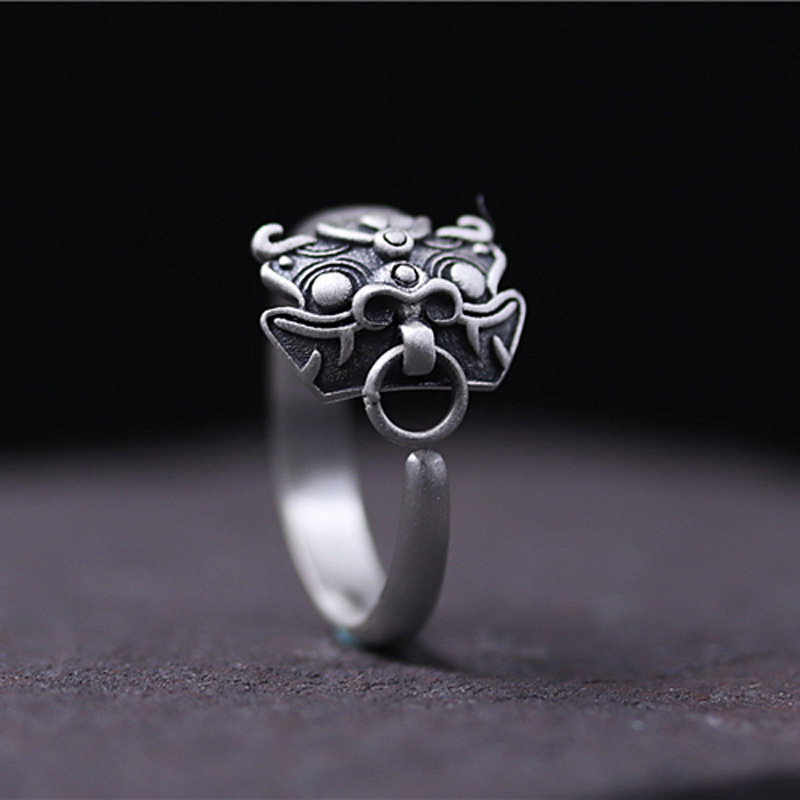 Thai Silver Animal Head Ring Image 2
