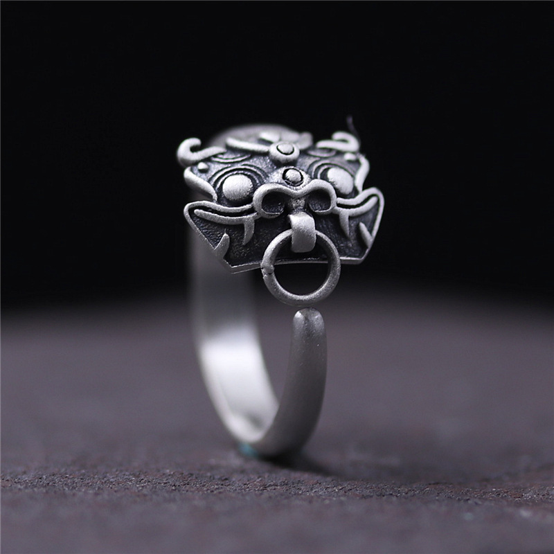 Thai Silver Animal Head Ring Image 4