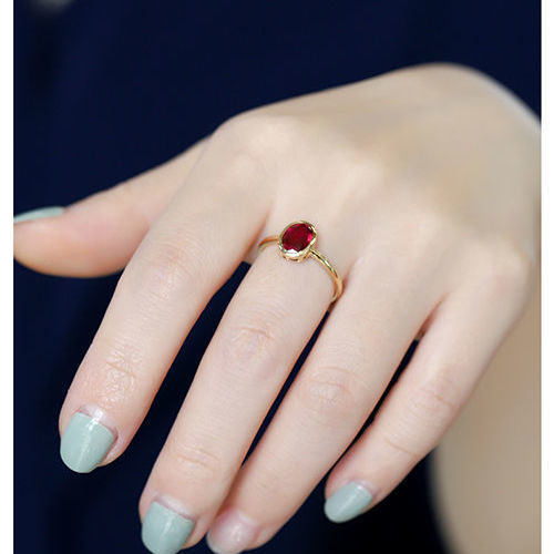 S925 Silver Imitation Ruby Fashion Ring Image 4