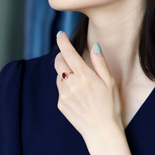 S925 Silver Imitation Ruby Fashion Ring Image 1