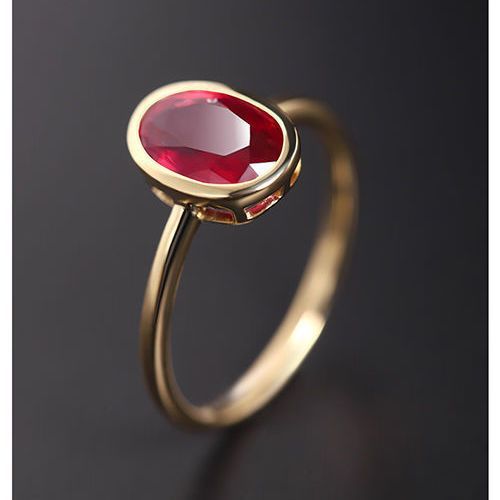 S925 Silver Imitation Ruby Fashion Ring Image 3