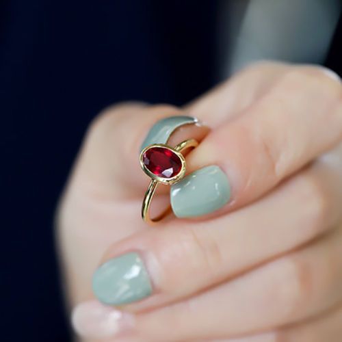 S925 Silver Imitation Ruby Fashion Ring Image 2