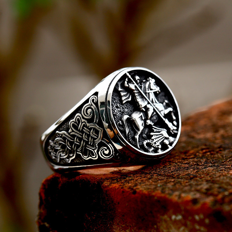 Vintage Silver Men's Cross Ring