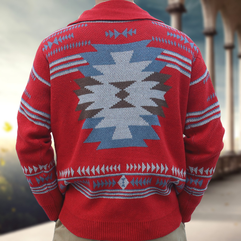 Men's Vintage Jacquard Sweater - Image 2