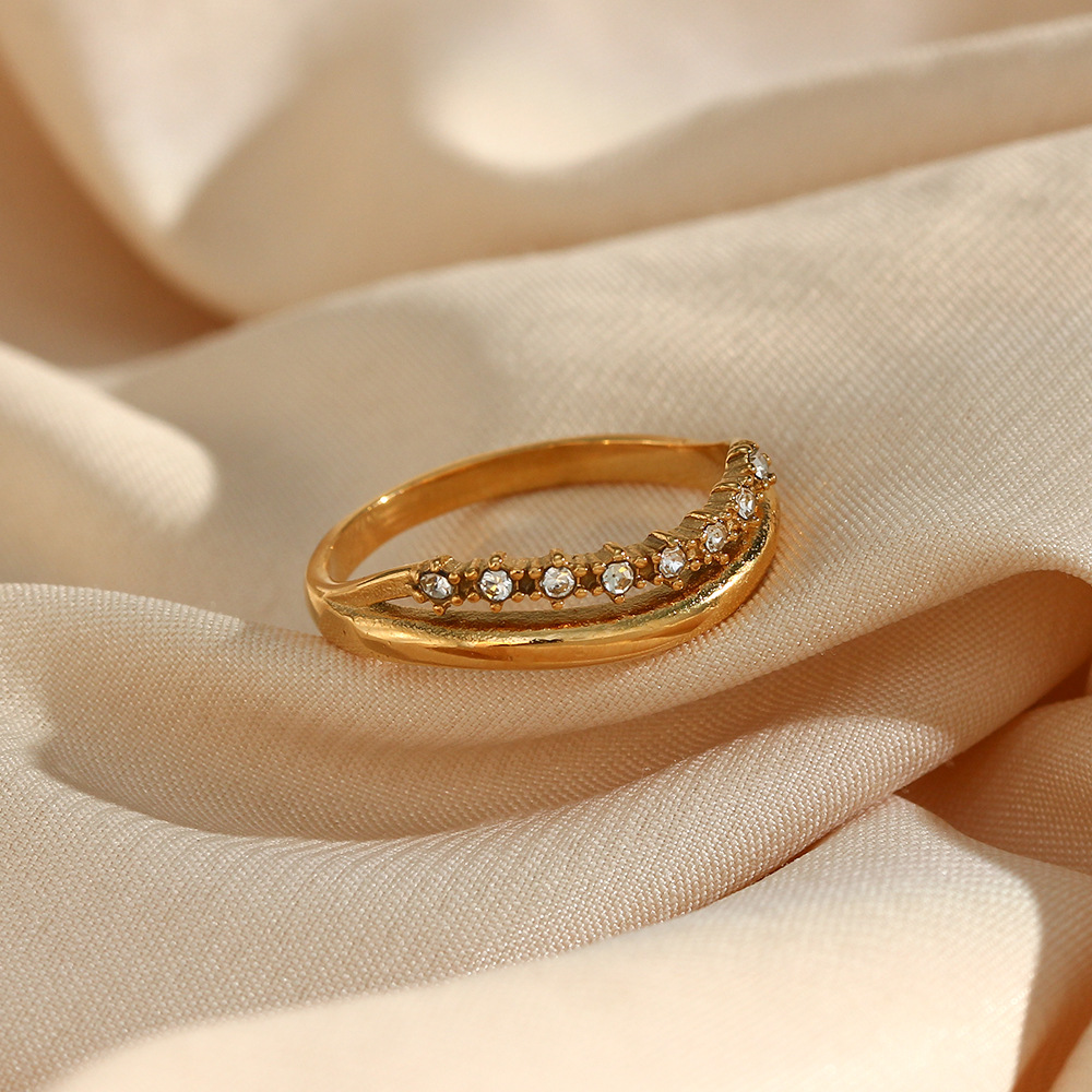 Adeline Diamond Simulant Gold Ring Image 2