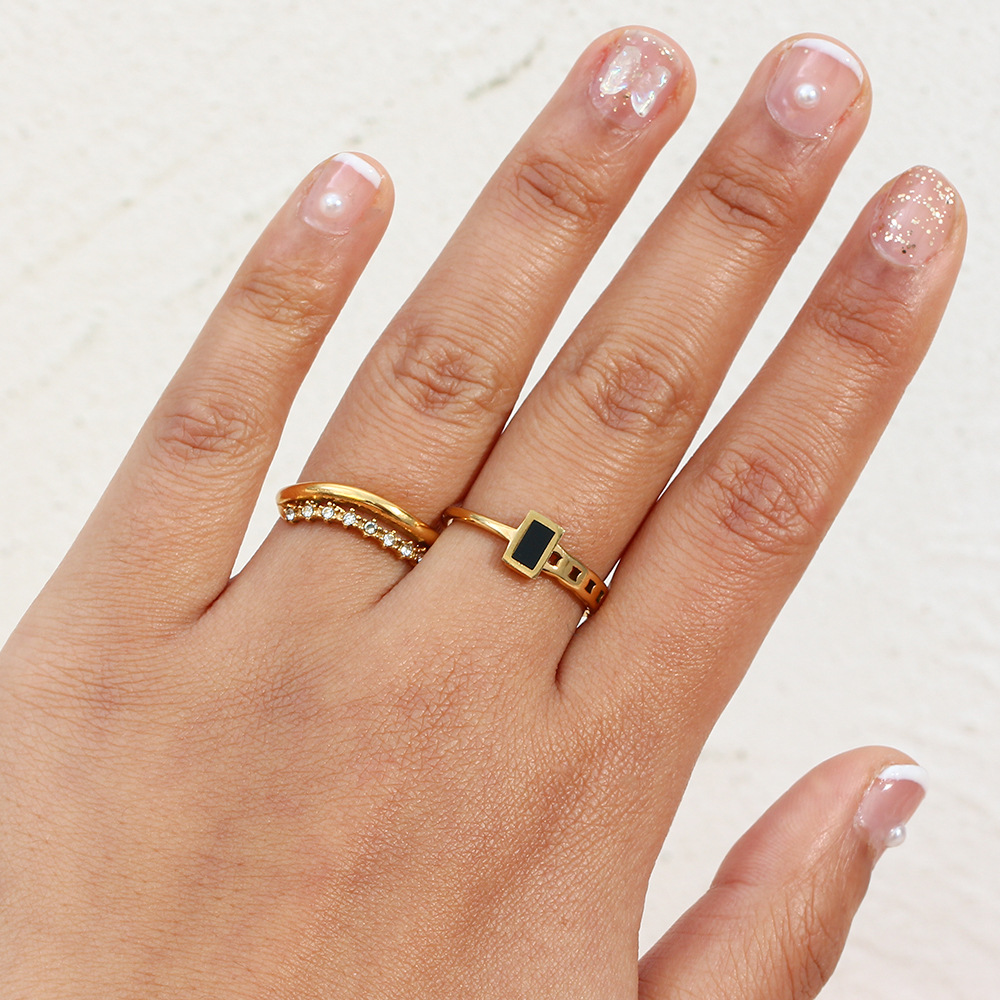 Adeline Diamond Simulant Gold Ring Image 4