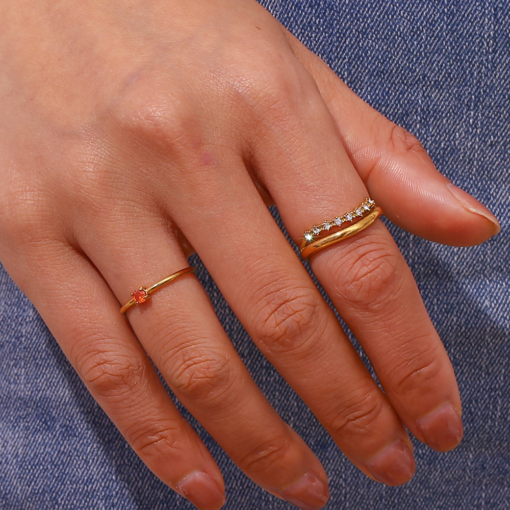 Adeline Diamond Simulant Gold Ring Image 3