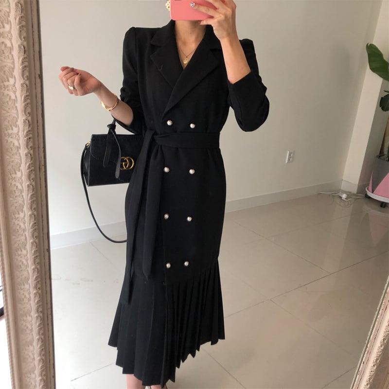 Korean Version Fashion Tailored Collar Business Dress - Image 4