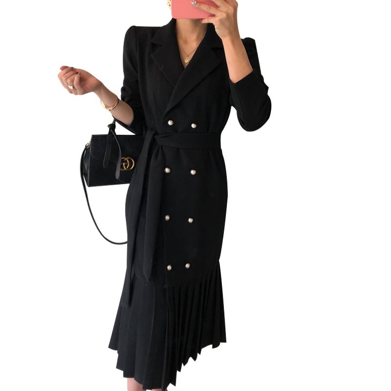 Korean Version Fashion Tailored Collar Business Dress - Image 5