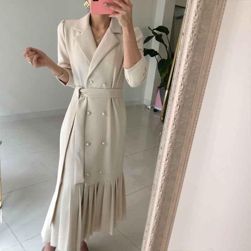 Korean Version Fashion Tailored Collar Business Dress - Image 3