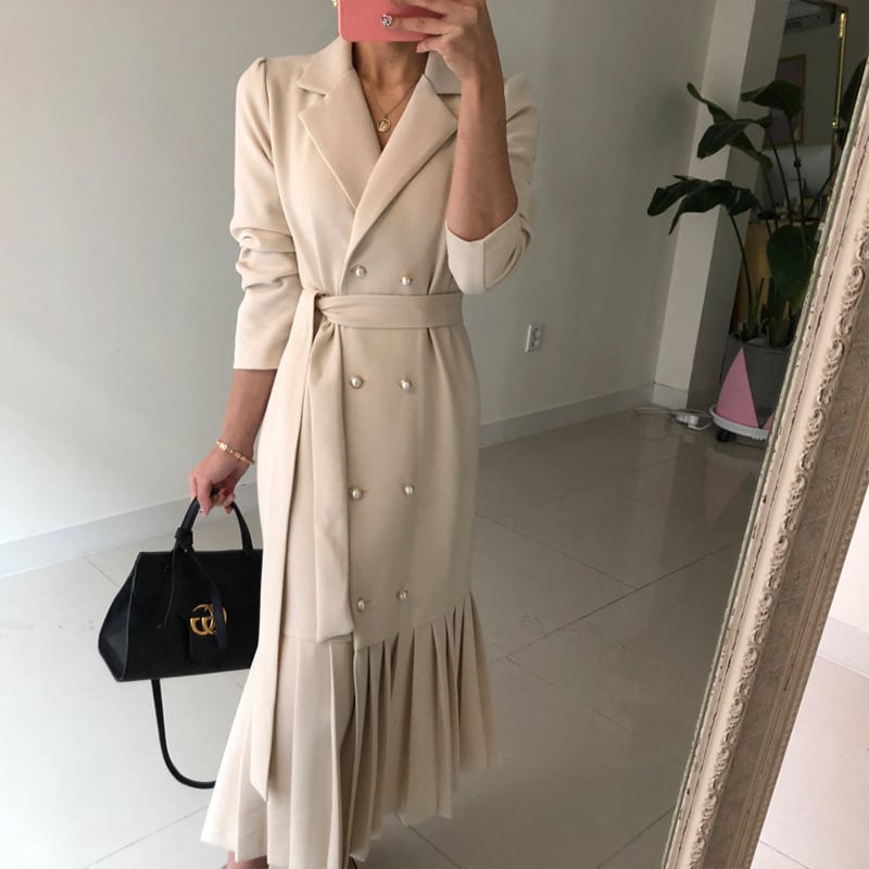 Korean Version Fashion Tailored Collar Business Dress - Image 2