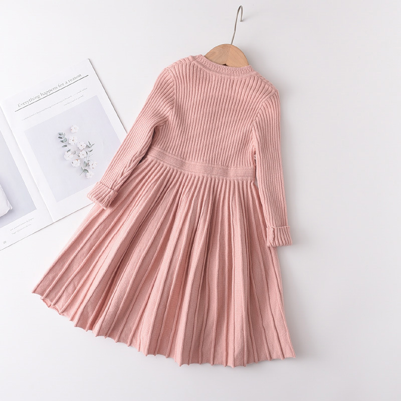 Children's wool dress pleated skirt