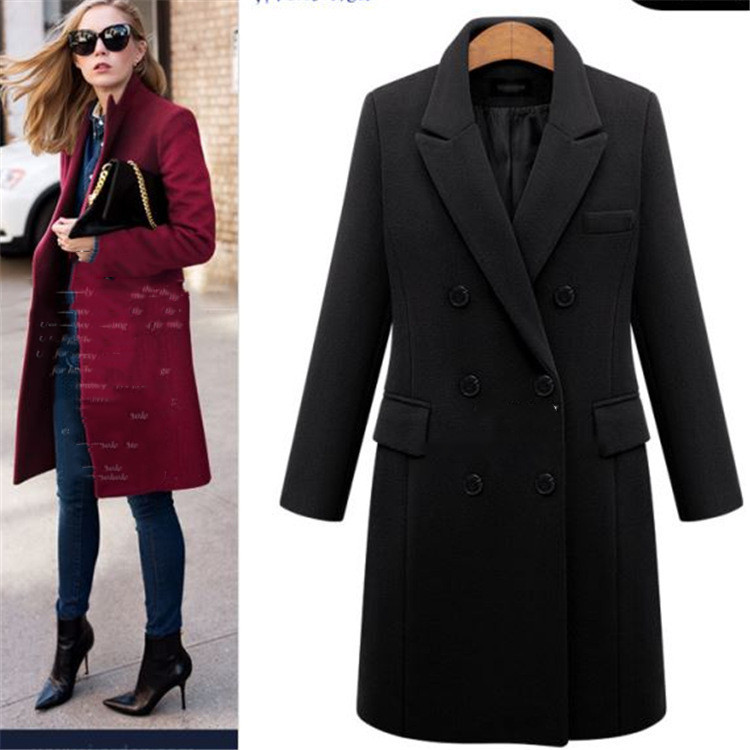Medium Length Woolen Coat - Image 7