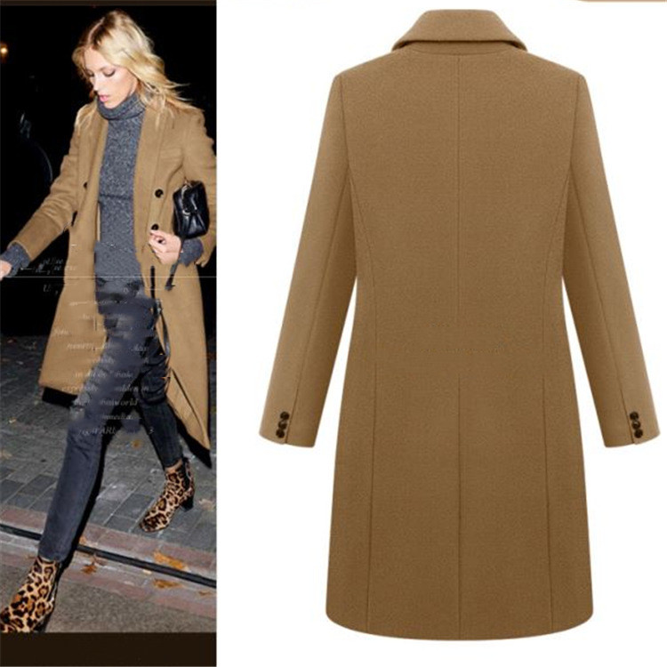 Medium Length Woolen Coat - Image 9