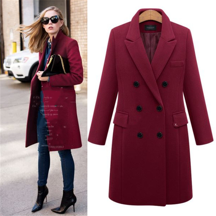 Medium Length Woolen Coat - Image 6