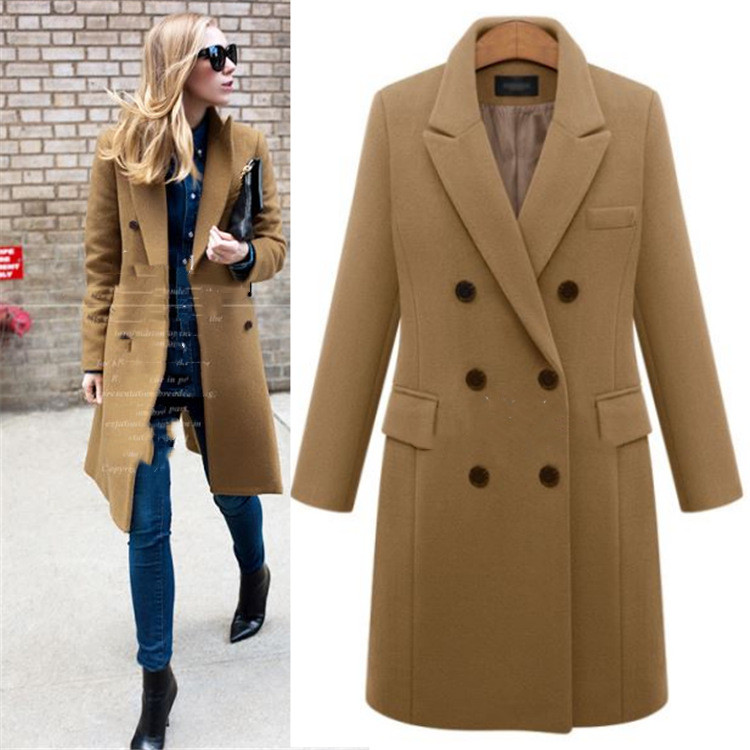 Medium Length Woolen Coat - Image 8