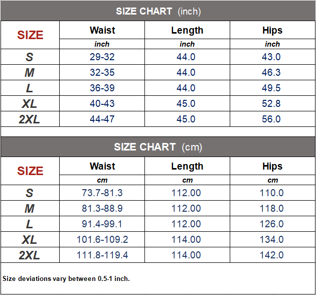Quick-Drying Detachable Hiking Pants - Size Chart Guide - Convertible Zip-Off Pants Sizing