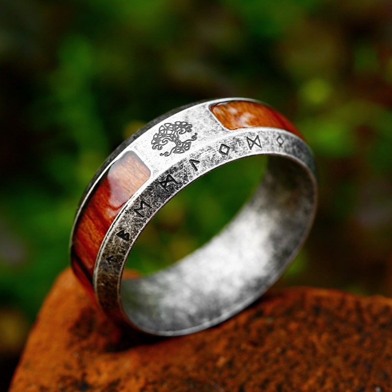 Fashion Simple Titanium Steel Lucky Tree Ring Image 1