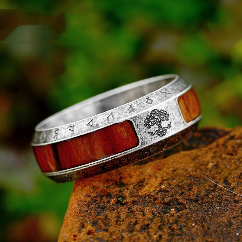 Fashion Simple Titanium Steel Lucky Tree Ring Image 2