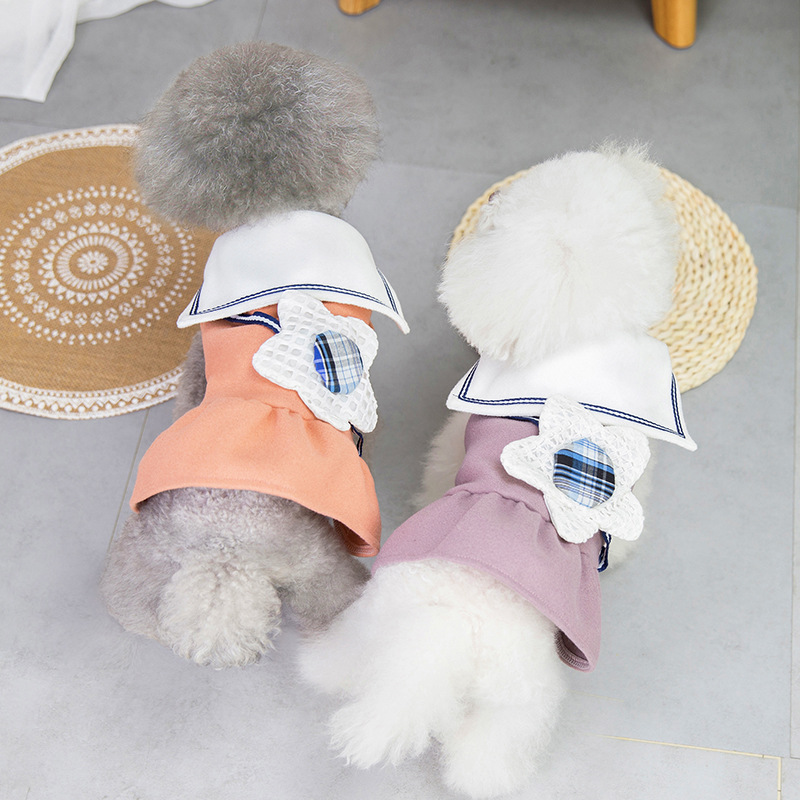 Big Flower Lapel Dog Skirt
