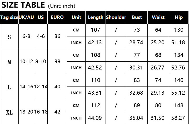 Size Chart 1