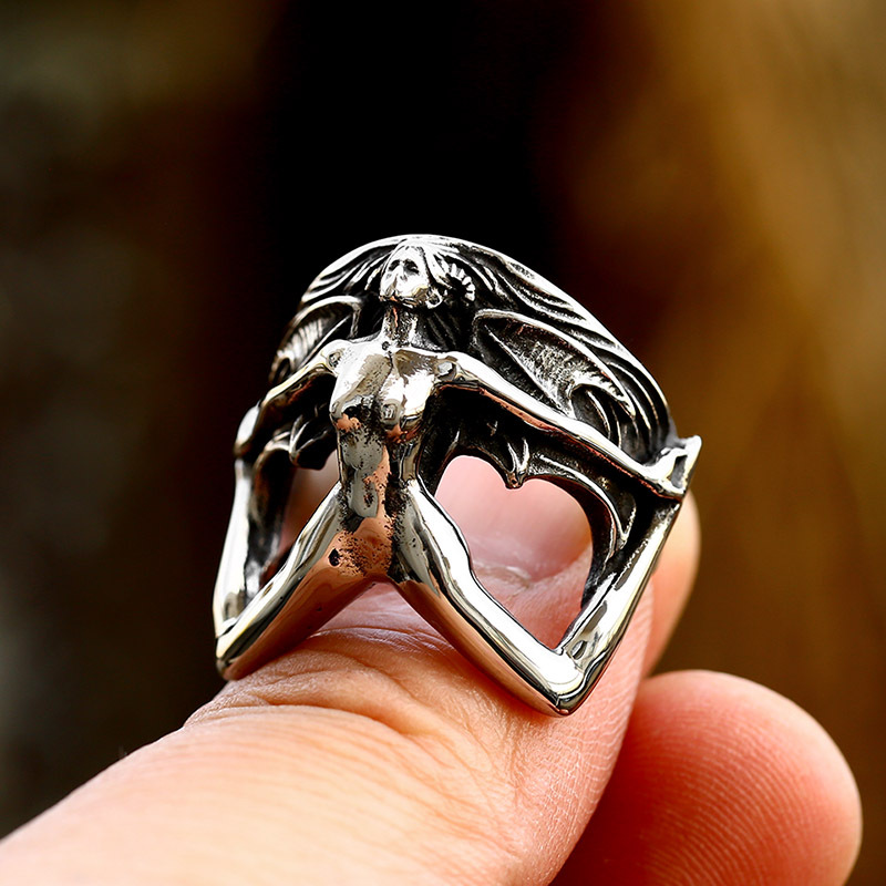 Gothic Style Stainless Steel Devil Ring Image 1