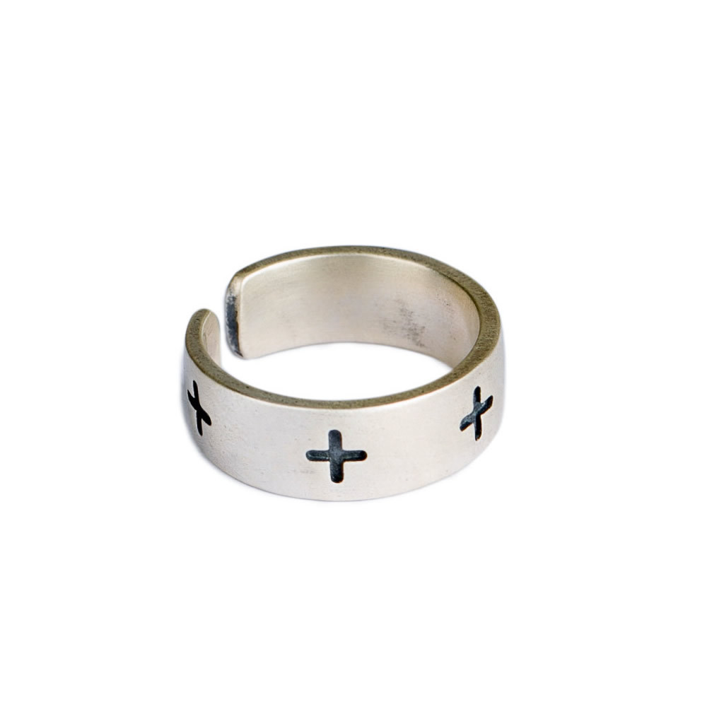 Retro Personality S925 Sterling Silver Cross Ring 1