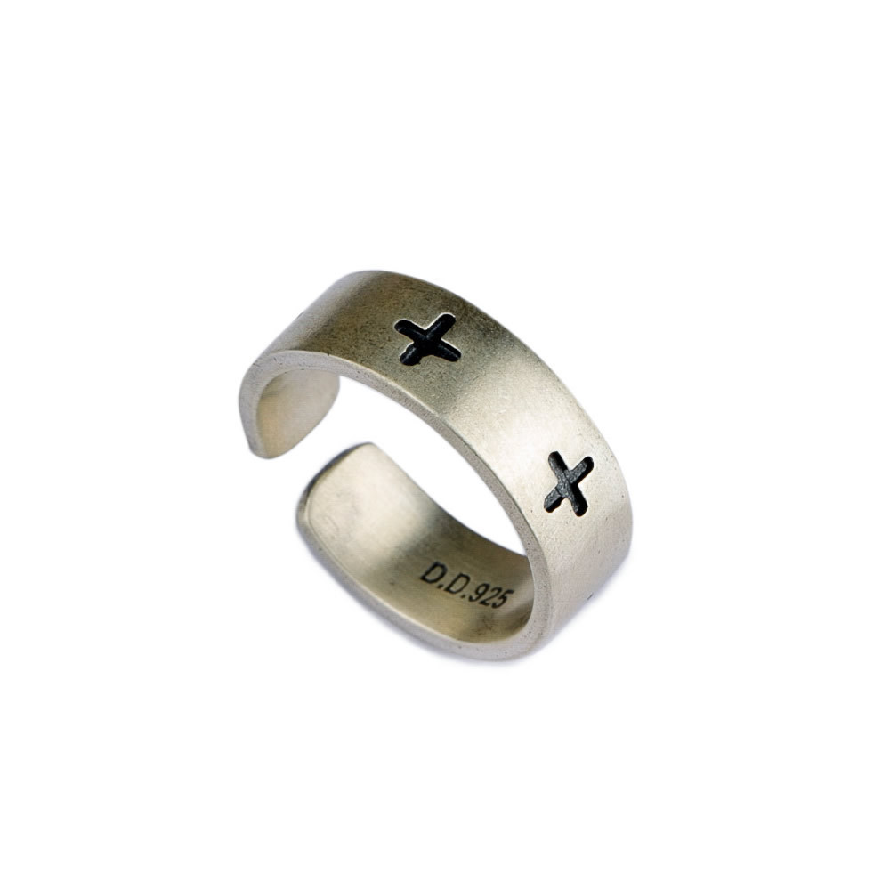 Retro Personality S925 Sterling Silver Cross Ring 2
