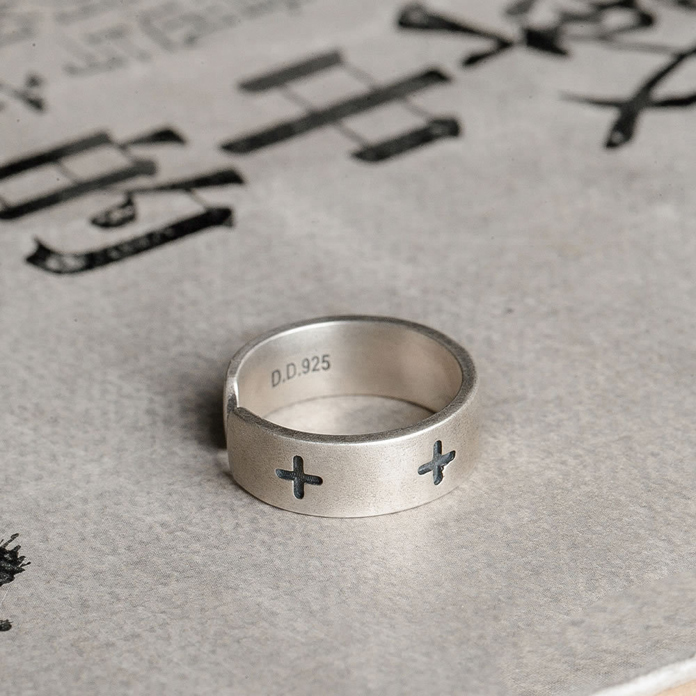 Retro Personality S925 Sterling Silver Cross Ring 6