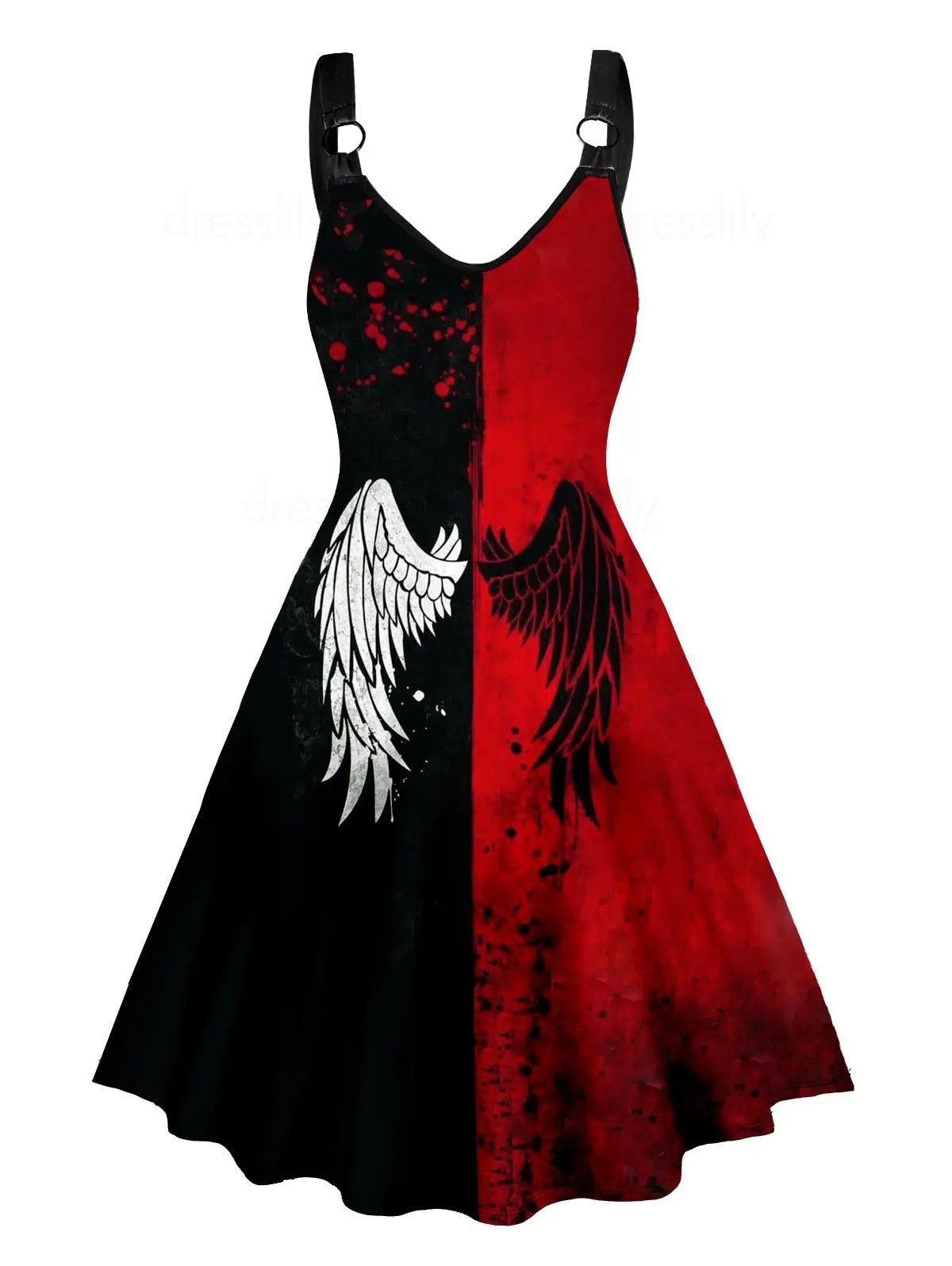 Fashion Print Stitching Dress Image 3