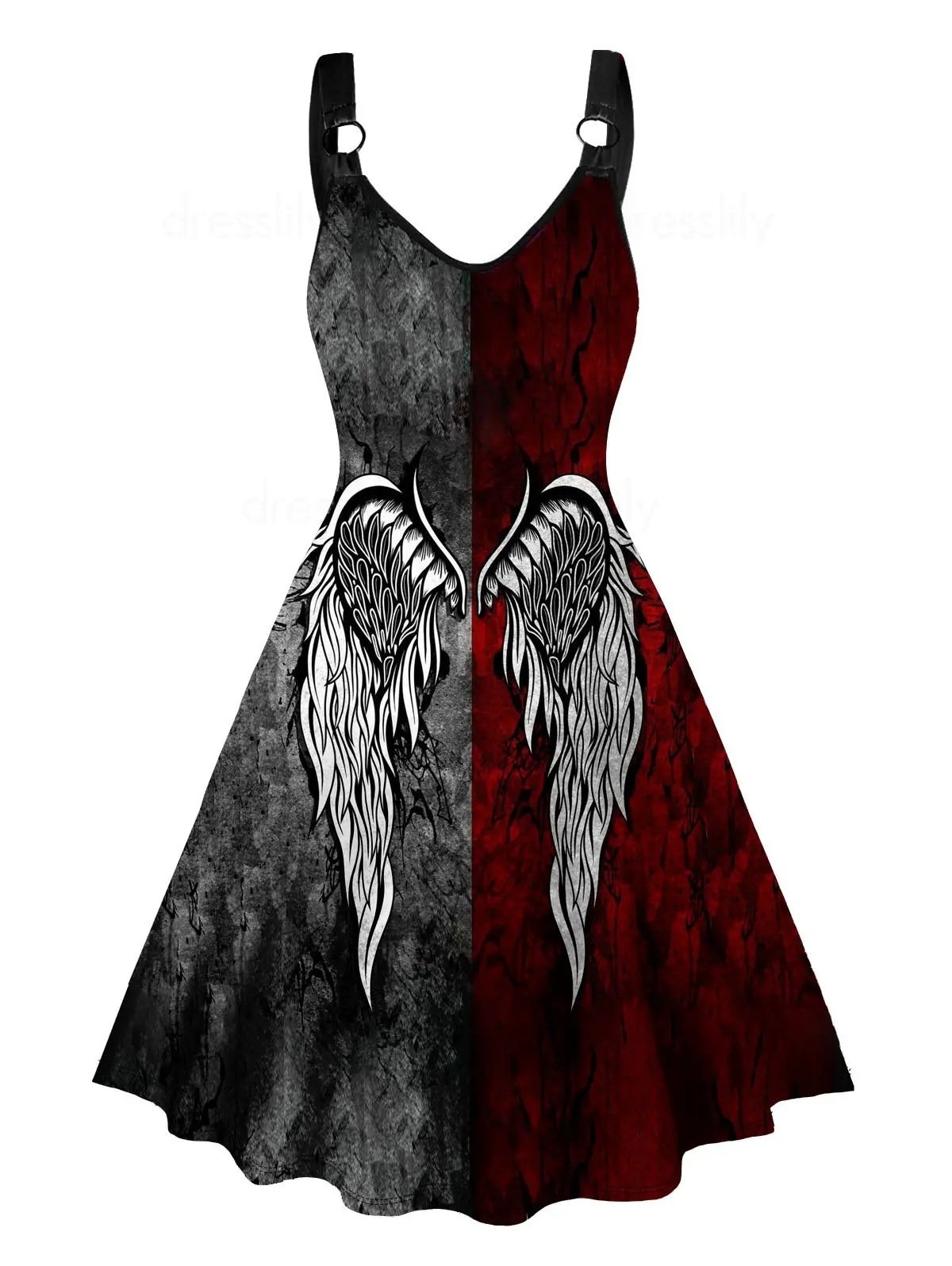 Fashion Print Stitching Dress Image 2