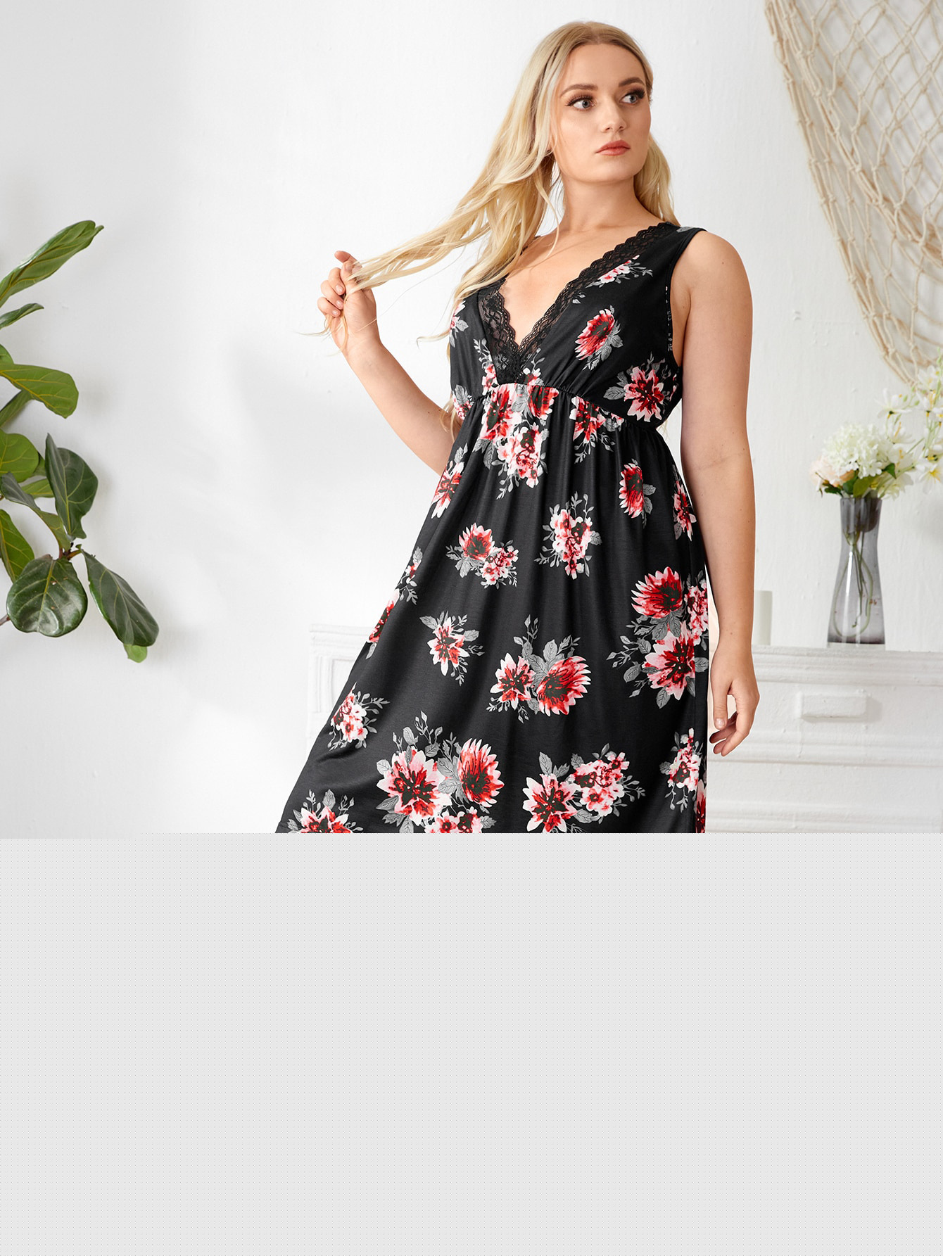 Printed Sling Nightdress Image 7