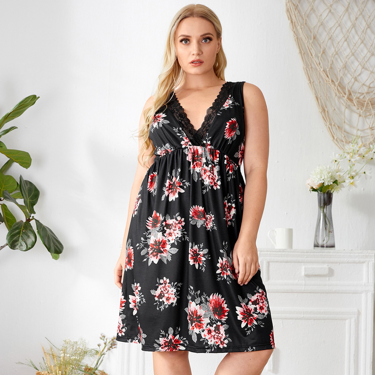 Printed Sling Nightdress Image 2