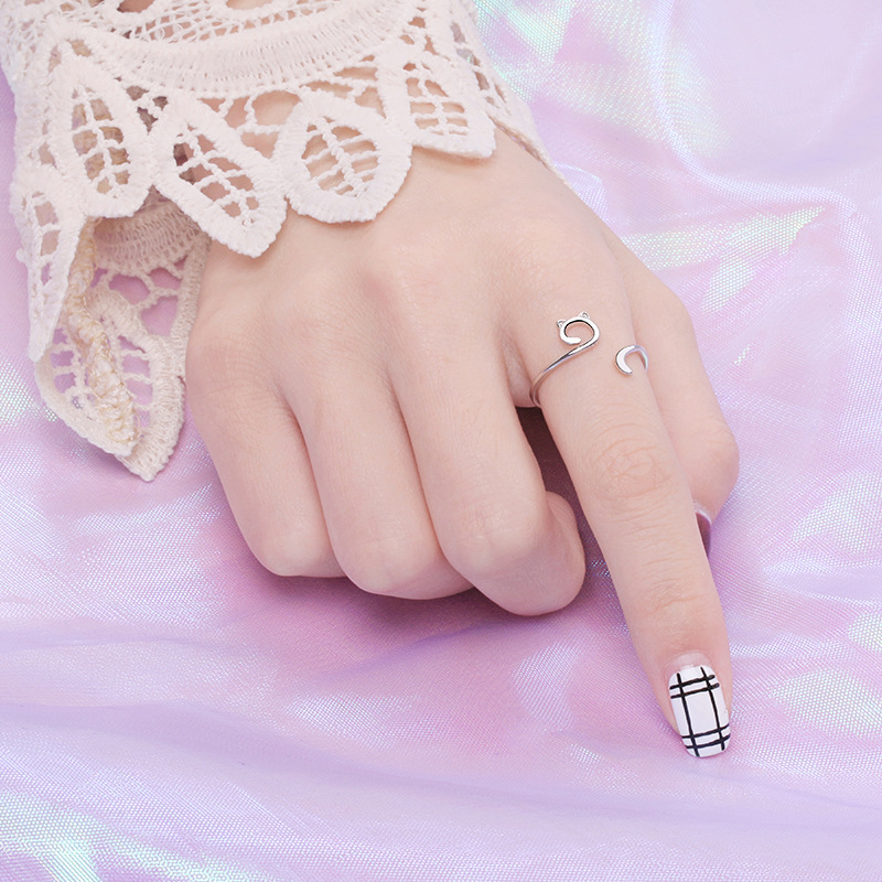 Line Fashion Cat Ring 7
