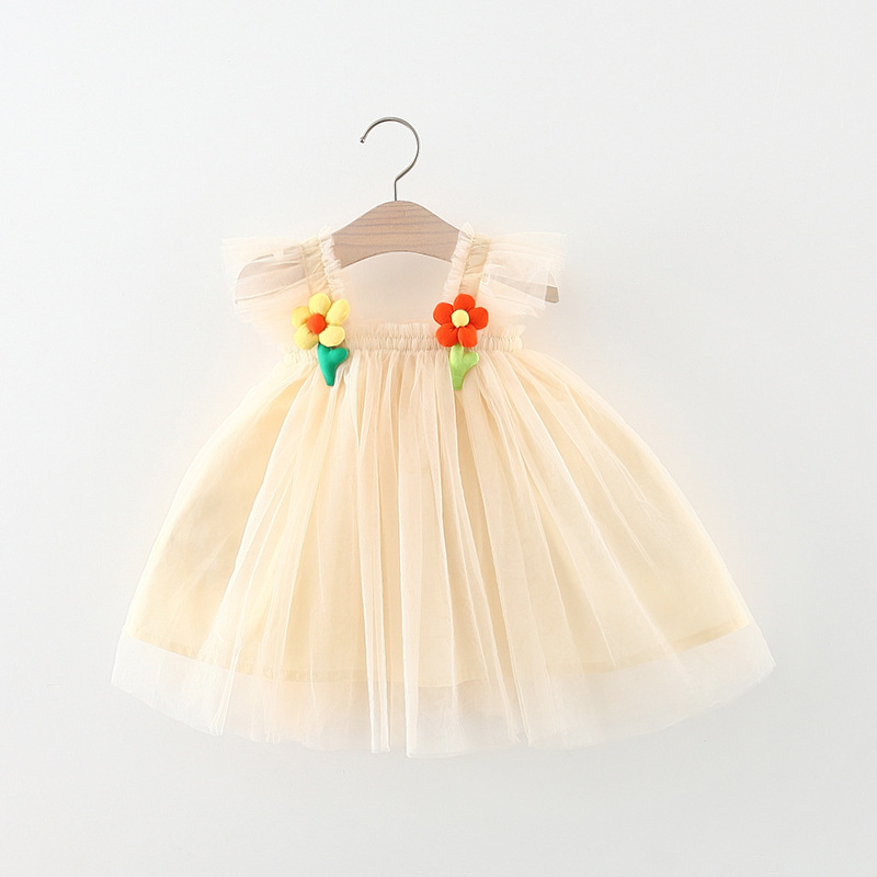 Flounced Sleeve Baby Girl Pettiskirt Princess Dress 1