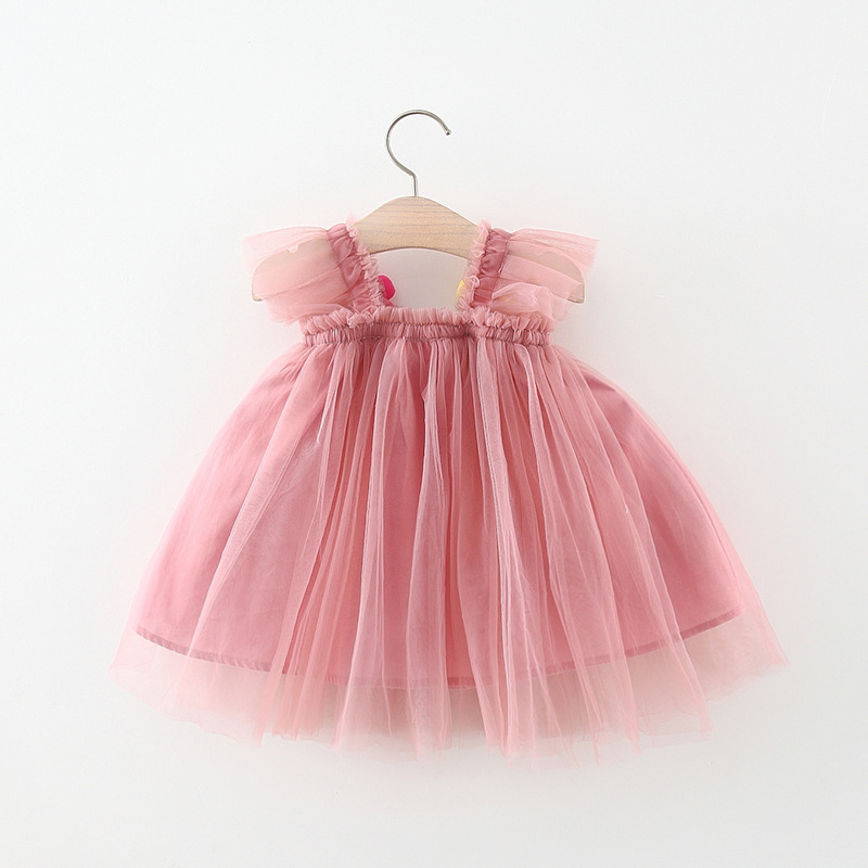 Flounced Sleeve Baby Girl Pettiskirt Princess Dress 8
