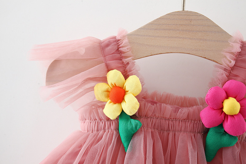 Flounced Sleeve Baby Girl Pettiskirt Princess Dress 13