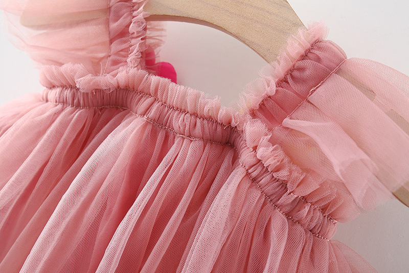Flounced Sleeve Baby Girl Pettiskirt Princess Dress 7