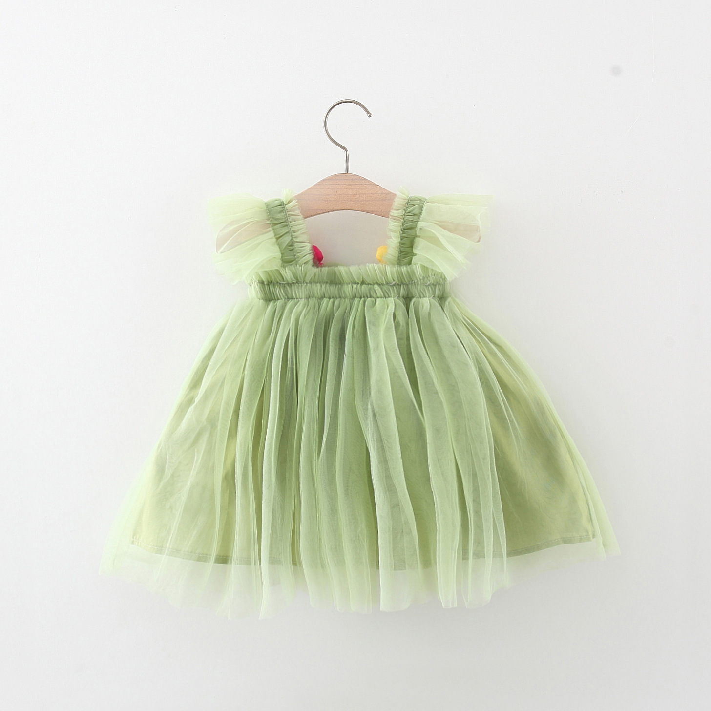 Flounced Sleeve Baby Girl Pettiskirt Princess Dress 15