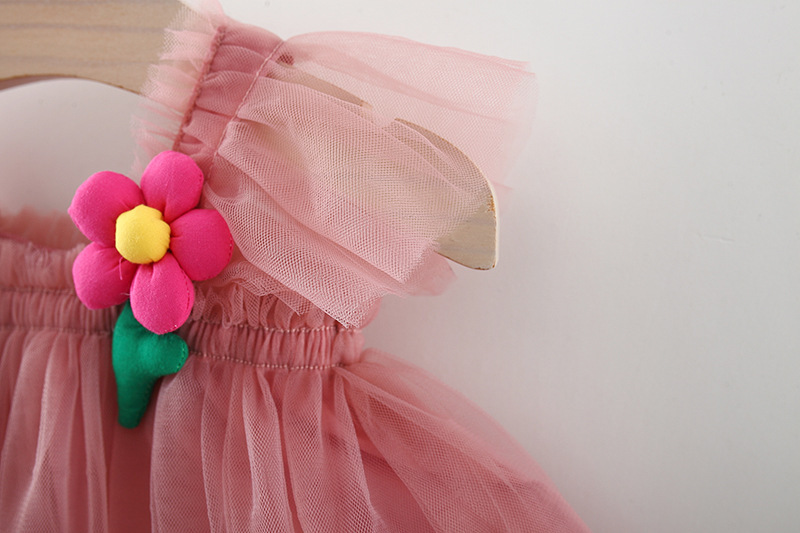 Flounced Sleeve Baby Girl Pettiskirt Princess Dress 4