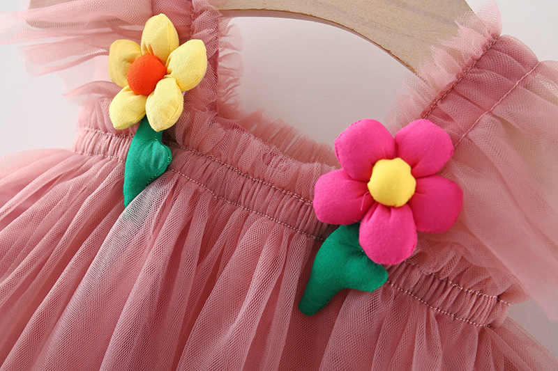 Flounced Sleeve Baby Girl Pettiskirt Princess Dress 2