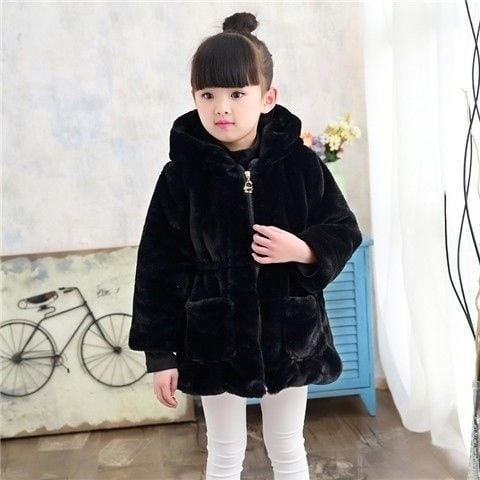 Plush Padded Children's Wool Sweater Coat - Image 2