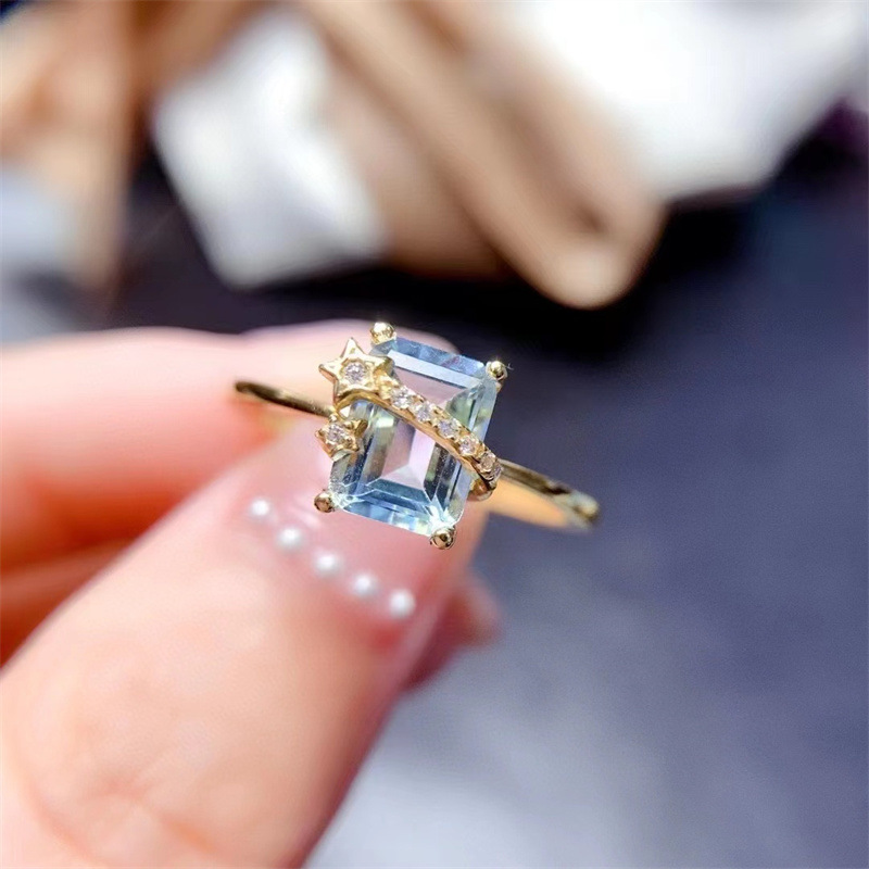 Natural Sky Blue Topaz Ring Image 3