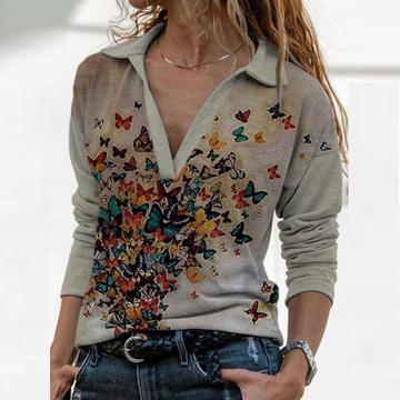 Casual Temperament Printed Pullover