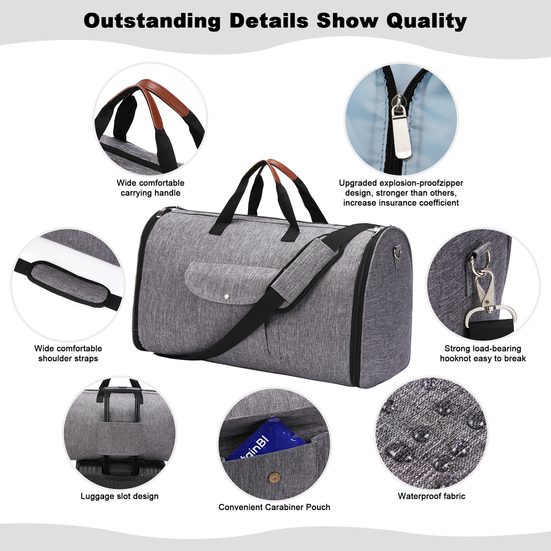 Folding Travel Workout Multifunctional Luggage Bag Image 18