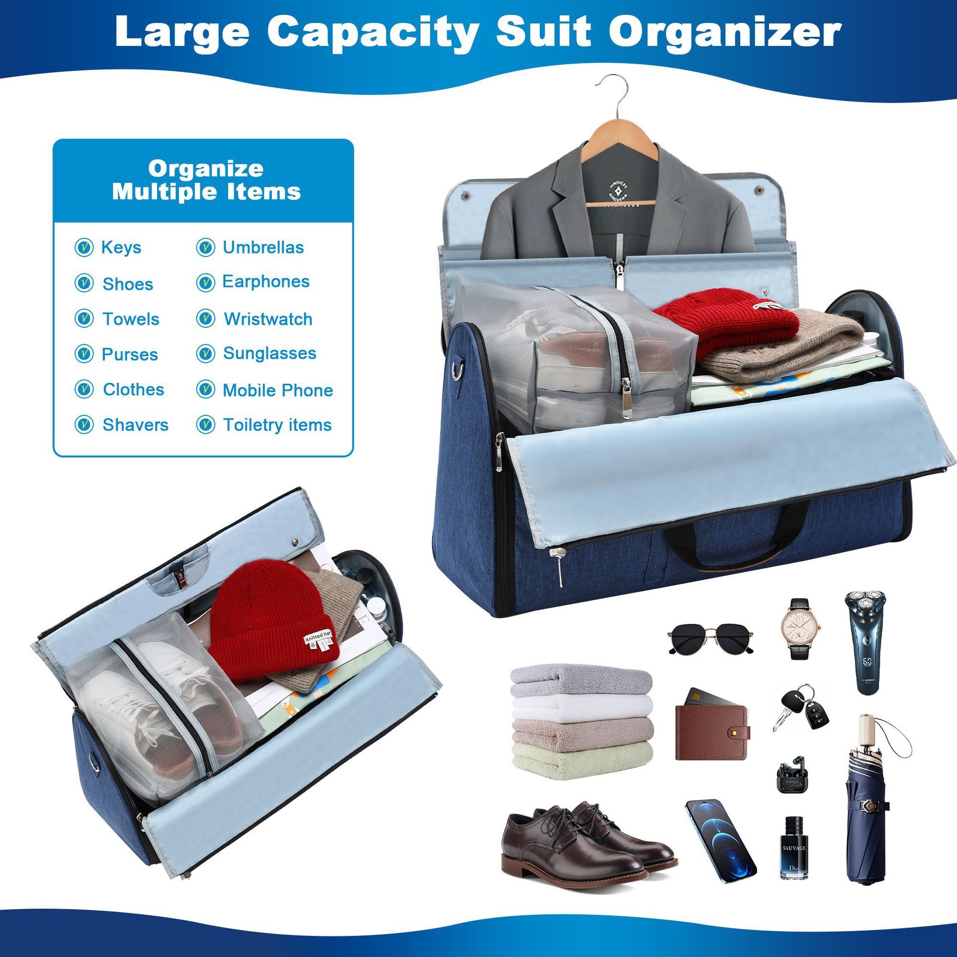 Folding Travel Workout Multifunctional Luggage Bag Image 12