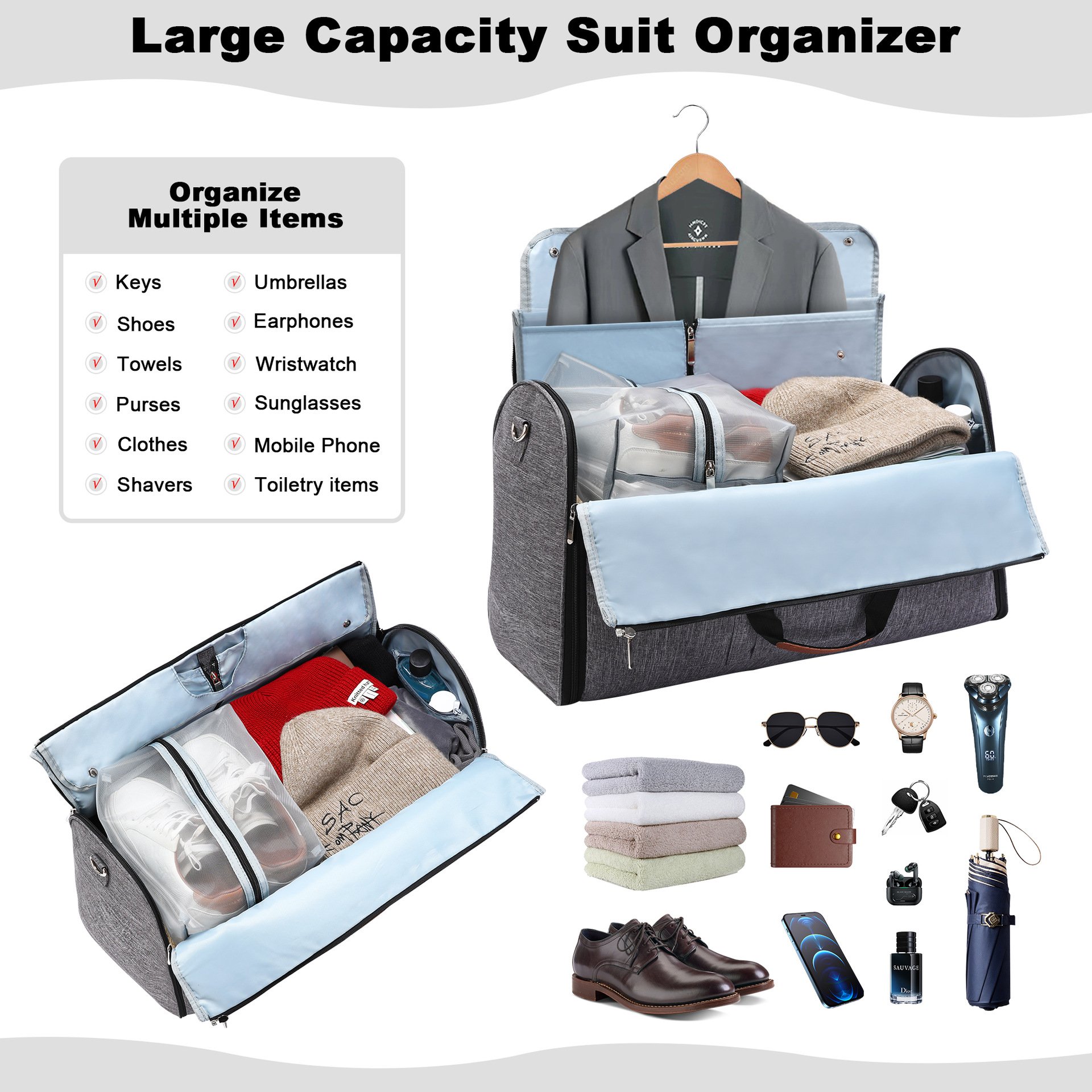 Folding Travel Workout Multifunctional Luggage Bag Image 3