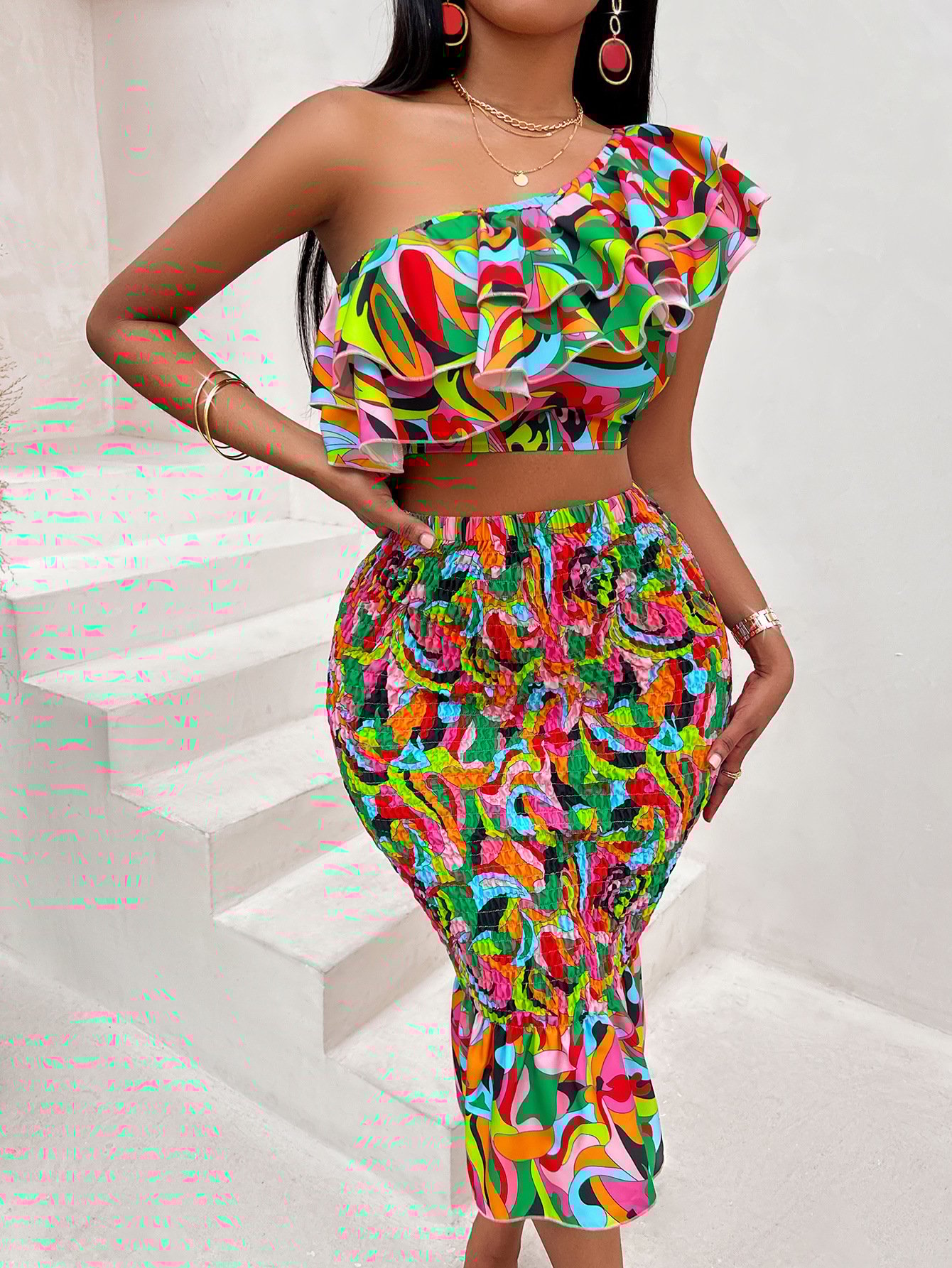 Women's Oblique Shoulder Suit Image 15