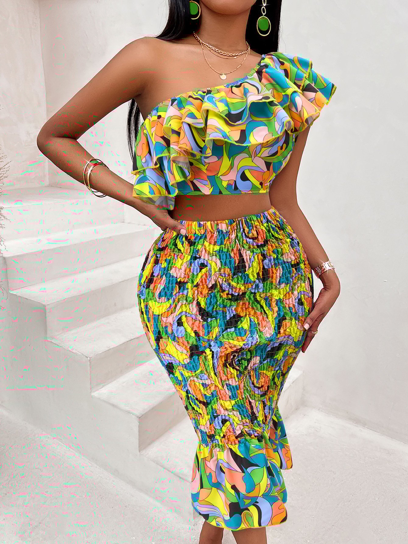 Women's Oblique Shoulder Suit Image 16