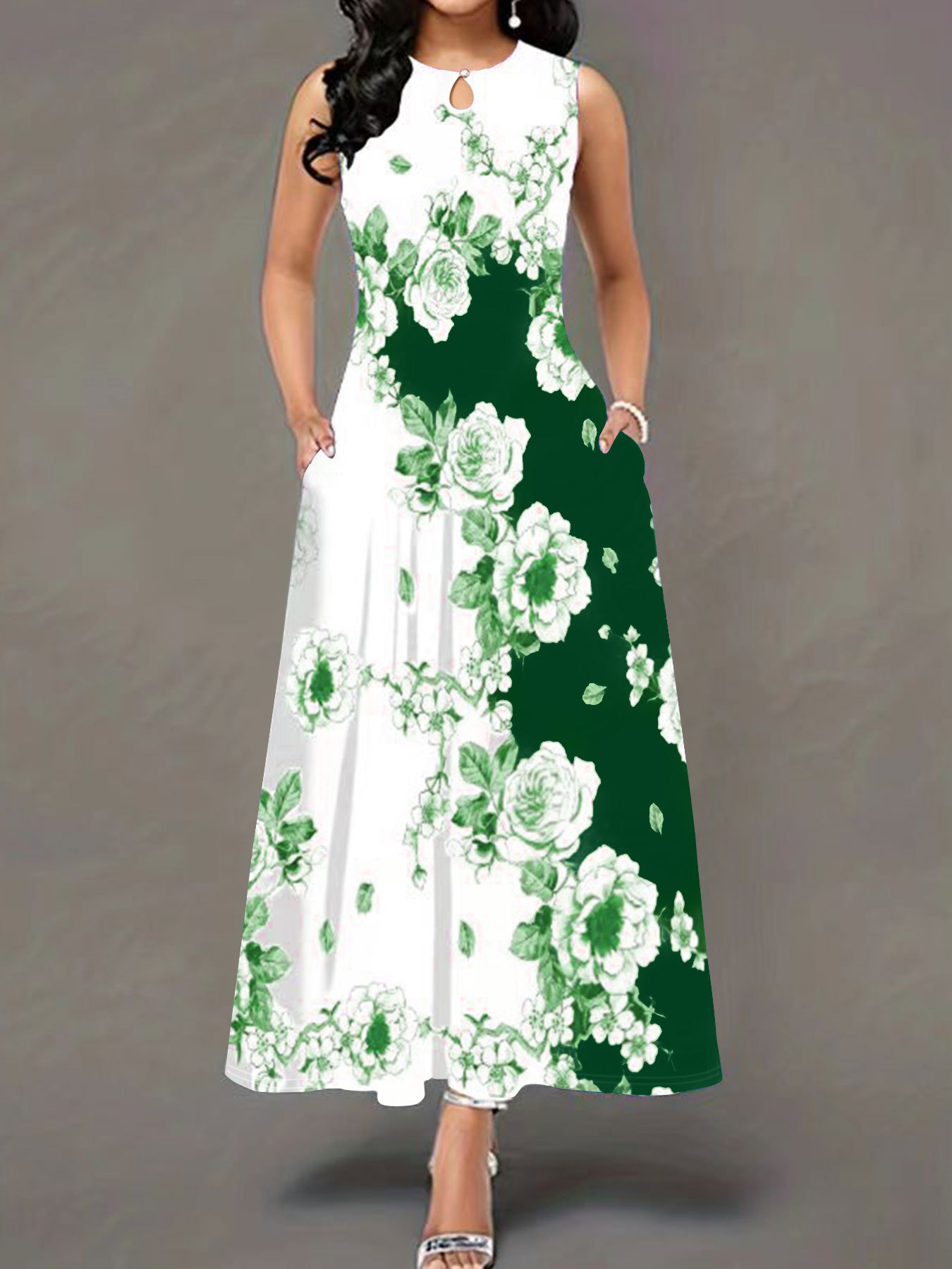 Fashion Round Neck Printed Dress Image 6